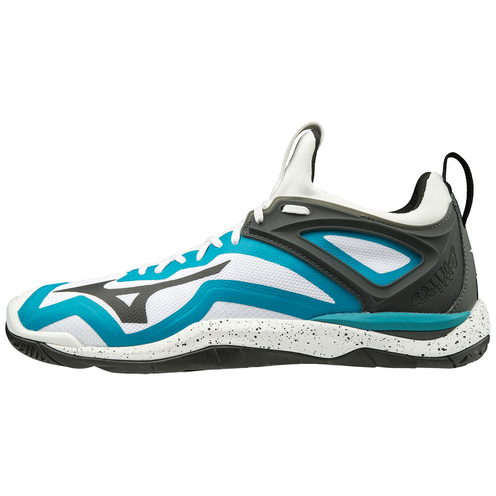 Zapatillas Balonmano Mizuno WAVE MIRAGE 3 Hombre Blancas/Negras/Azules Comprar FBJE-36104